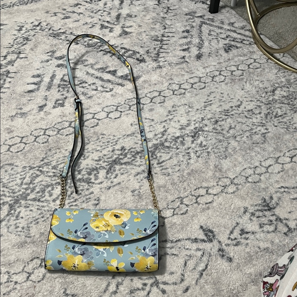 Nanette Lepore Blue and Yellow Floral Crossbody Bag